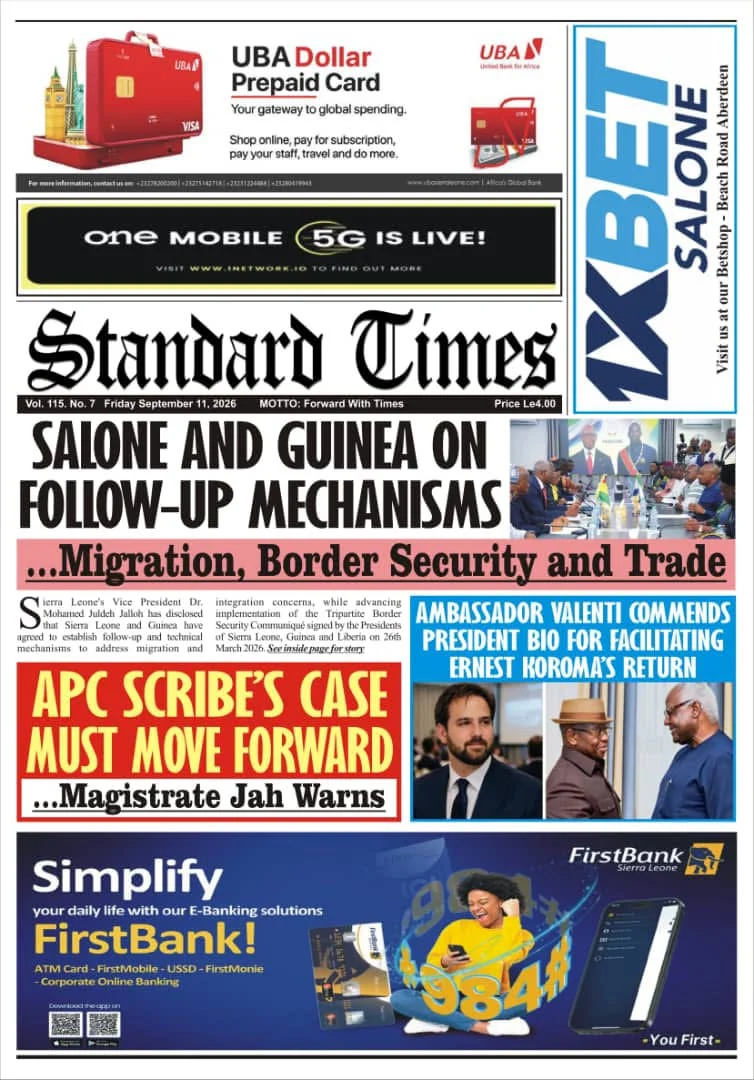 Copertina Standard Times / 11 settembre 2026